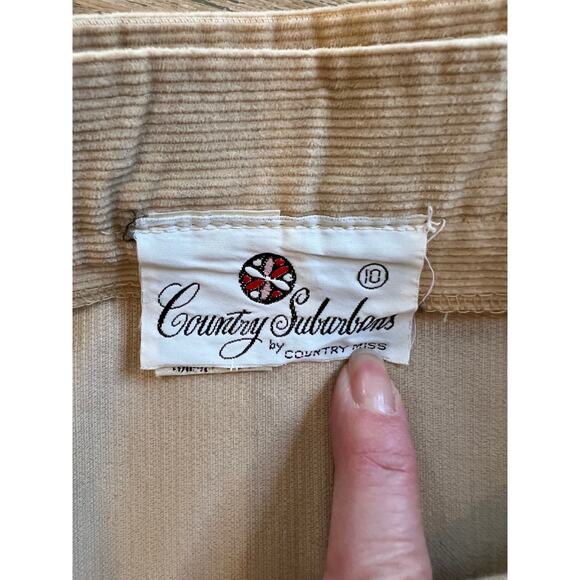 Vintage corduroy High Waisted A Line Skirt Tan - Picture 4 of 7